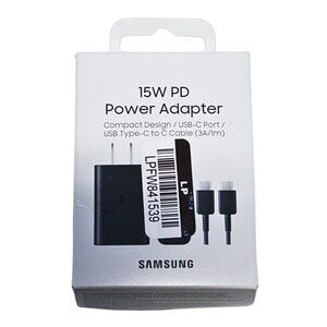 15W USB-C PD Wall Charger with 1m Type-C to C Cable – Fast Charging